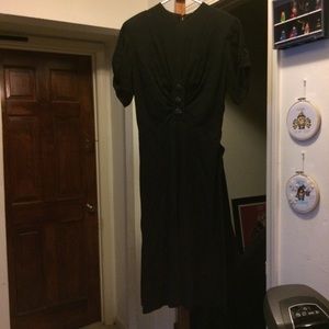Vintage 30s Handmade Black Dress